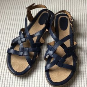 Born BOC Navy Blue Strappy Sandals Size10